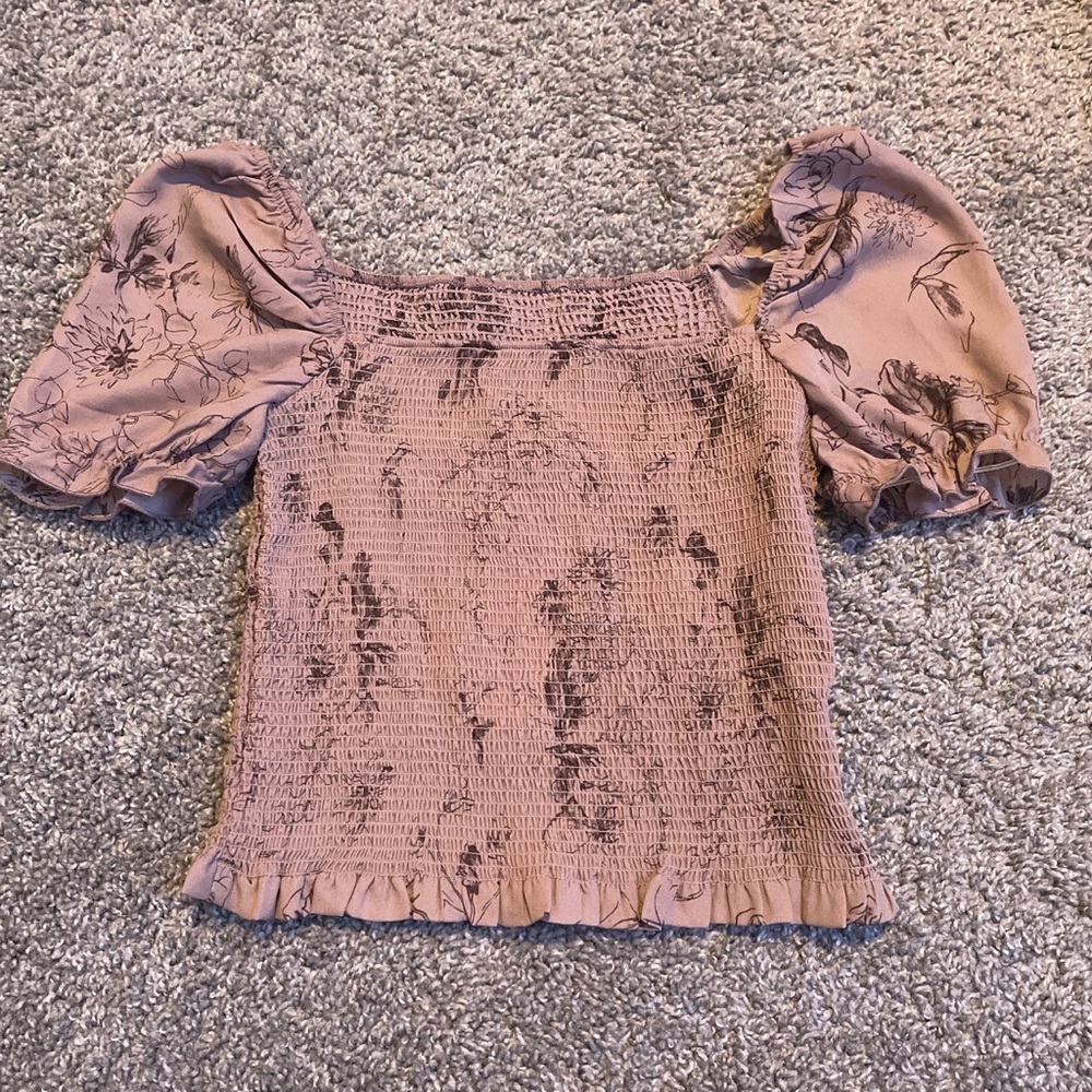 frilly floral shirt